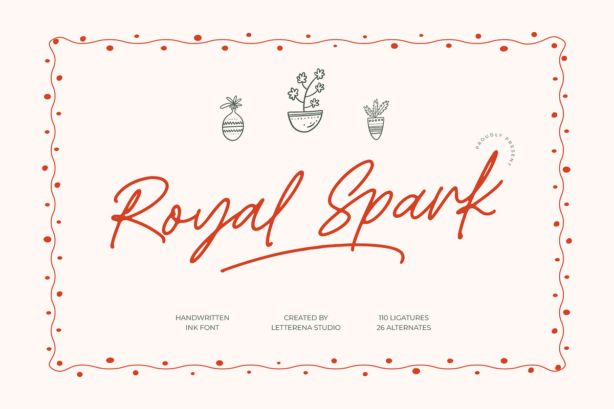 Royal Spark - Handwritten Ink Font, a Script Font by Letterena Studios Script (Photo 1 of 20)