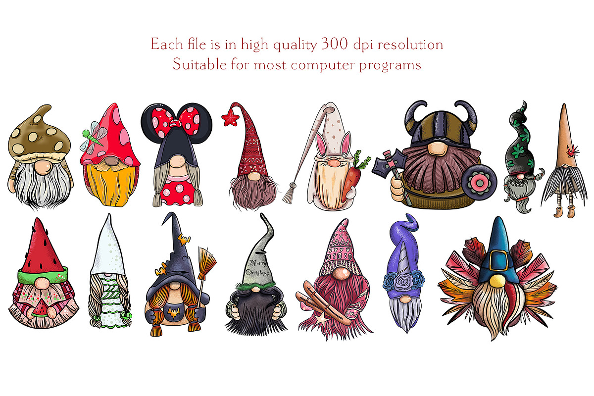 Christmas Gnomes clipart Procreate, an Education Illustration by ElladesignCo (Photo 7 of 7)