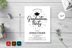 Graduation Invitation Template, a Stationery Template by LaBelezokaDesign
