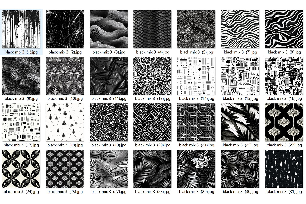 41 seamless black white mix pattern, a Pattern Graphic by ARTOZEN DIGITAL (Photo 13 of 14)