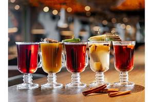 Set of different flavors mulled wine, a Food & Drink Photo by Fascinadora