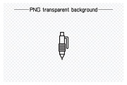 Writing Tools and Pen Icons Set, an Outline Icon by Designfour (Thumbnail 6 of 7)