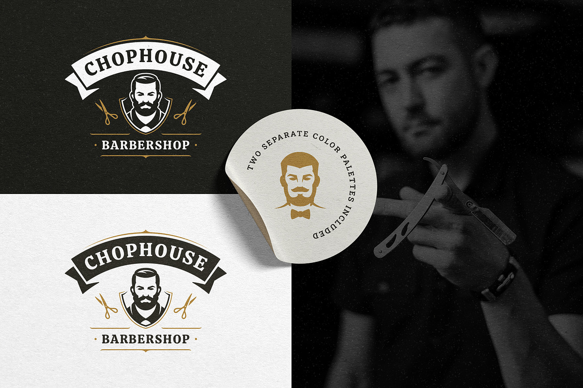 27 Barbershop Logotypes, a Branding & Logo Template by Vasya Kobelev (Photo 2 of 10)