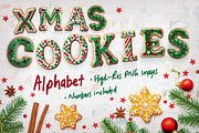 Christmas Alphabet Cookies - PNG, a Decorative Illustration by MP Vault (Thumbnail 1 of 5)