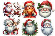 Watercolor Quirky Santa Claus Clipar, an Illustration by Designworld (Thumbnail 3 of 5)