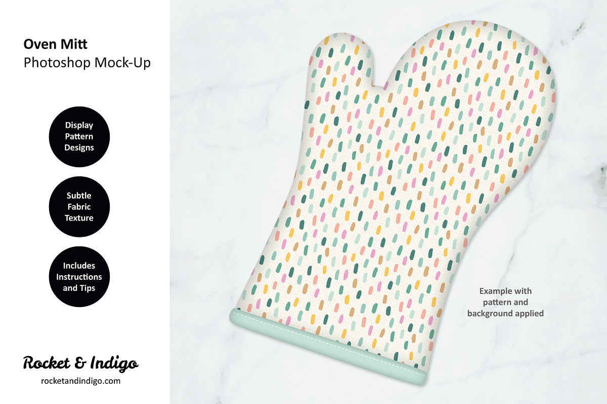 Oven Mitt Photoshop Mock-Up, a Product Mockup by Rocket & Indigo (Photo 1 of 2)
