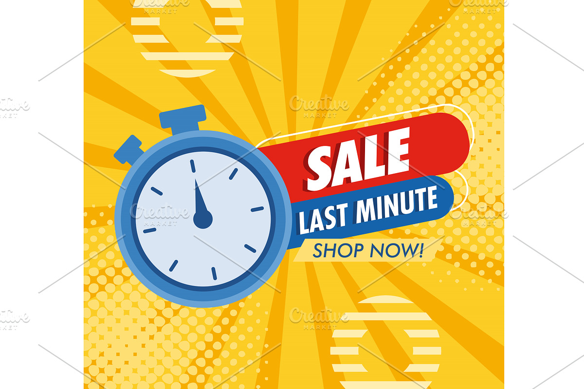 sale last minute banner, a Finance Illustration by studiogstock
