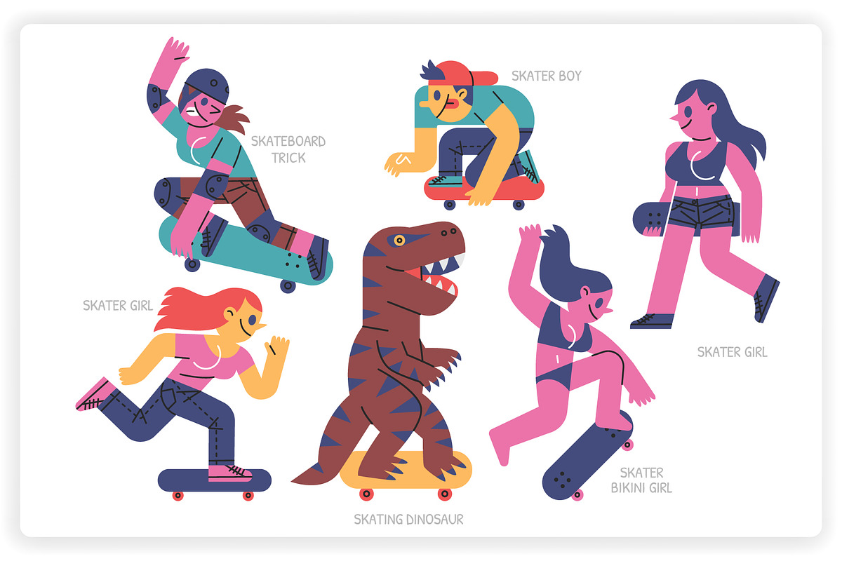 36 Skateboarding Elements x2 Styles, a Graphic by monkik (Photo 6 of 25)