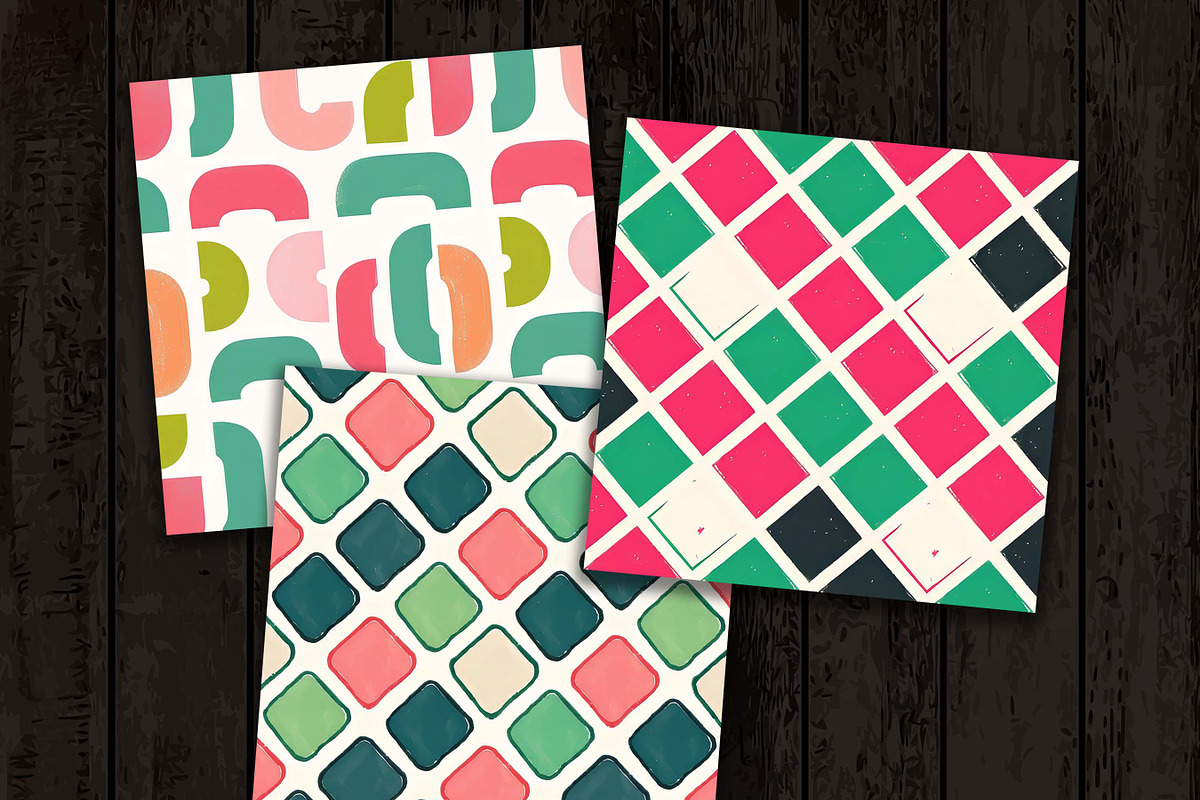 Pink and Green Digital Paper, a Pattern Graphic by Design Scotch (Photo 4 of 8)