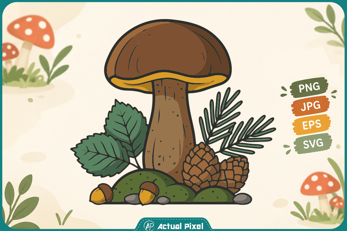 Mushroom Botanical Clipart Bundle, an Object Graphic by Actual Pixel (Photo 3 of 21)