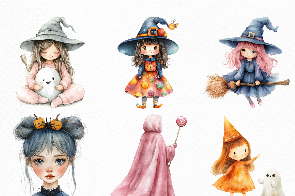 Halloween Girl Clipart, an Illustration by Craft Nest (Photo 4 of 6)