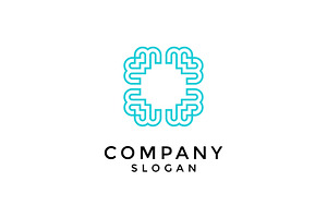 technology symmetry lines logo, a Branding & Logo Template by Rasagama Studio
