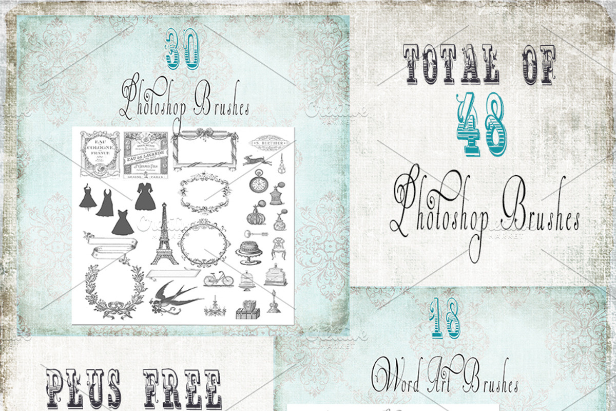 Vintage Paris- French Brush Set, a Brush Add-On by Le Paper Cafe (Photo 4 of 5)