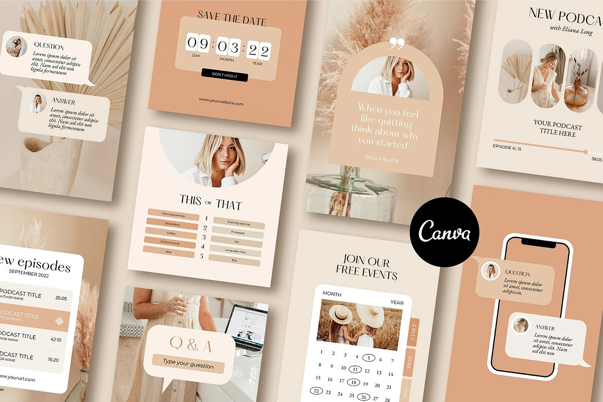 Adel Instagram Template Canva, a Social Media Template by Mirazz (Photo 6 of 9)