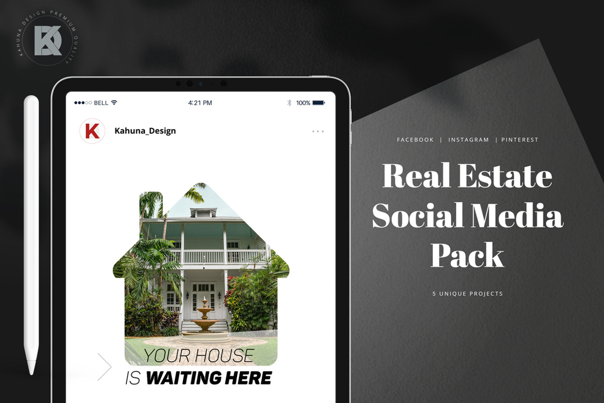 Real Estate Social Media Pack, a Social Media Template by Kahuna Design (Photo 2 of 6)