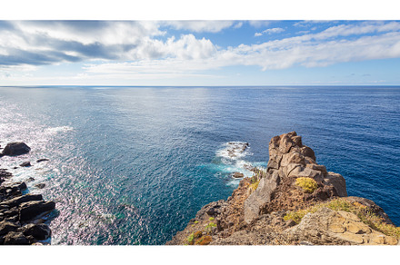 Panoramic seascape with blue sky, a Nature Photo by serkum