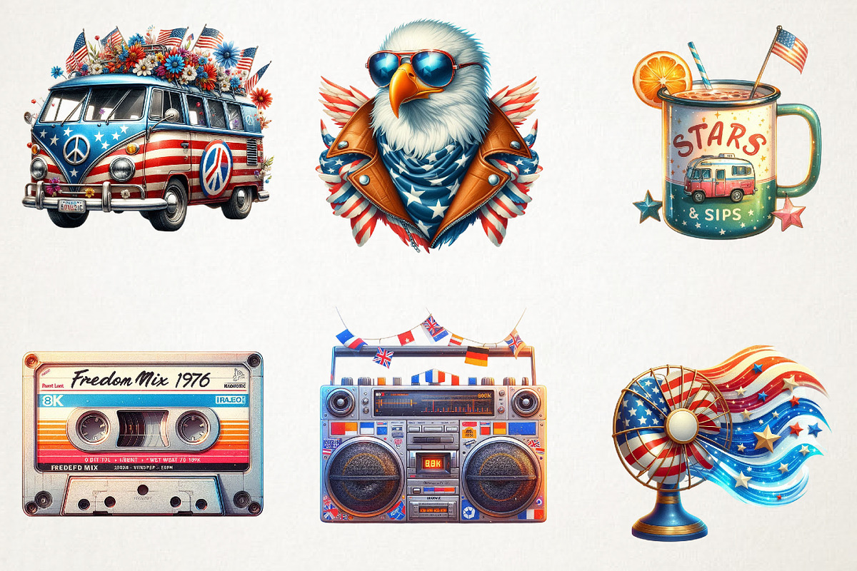 Retro 4th Of July Sublimation Png, an Illustration by RobertsArt (Photo 5 of 7)