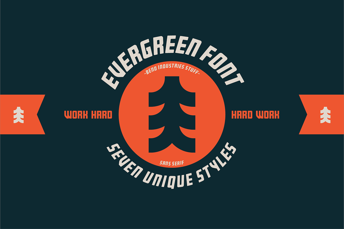 Evergreen Font | 7 Bold Styles, a Sans Serif Font by Bend Industries (Photo 2 of 7)