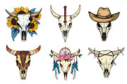 Western Cow Skull Clipart, an Illustration by CreationArt (Thumbnail 3 of 5)