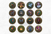 Celtic Animal Zodiac PNG Medallions, a Decorative Illustration by ThatsDesignArt (Thumbnail 5 of 11)