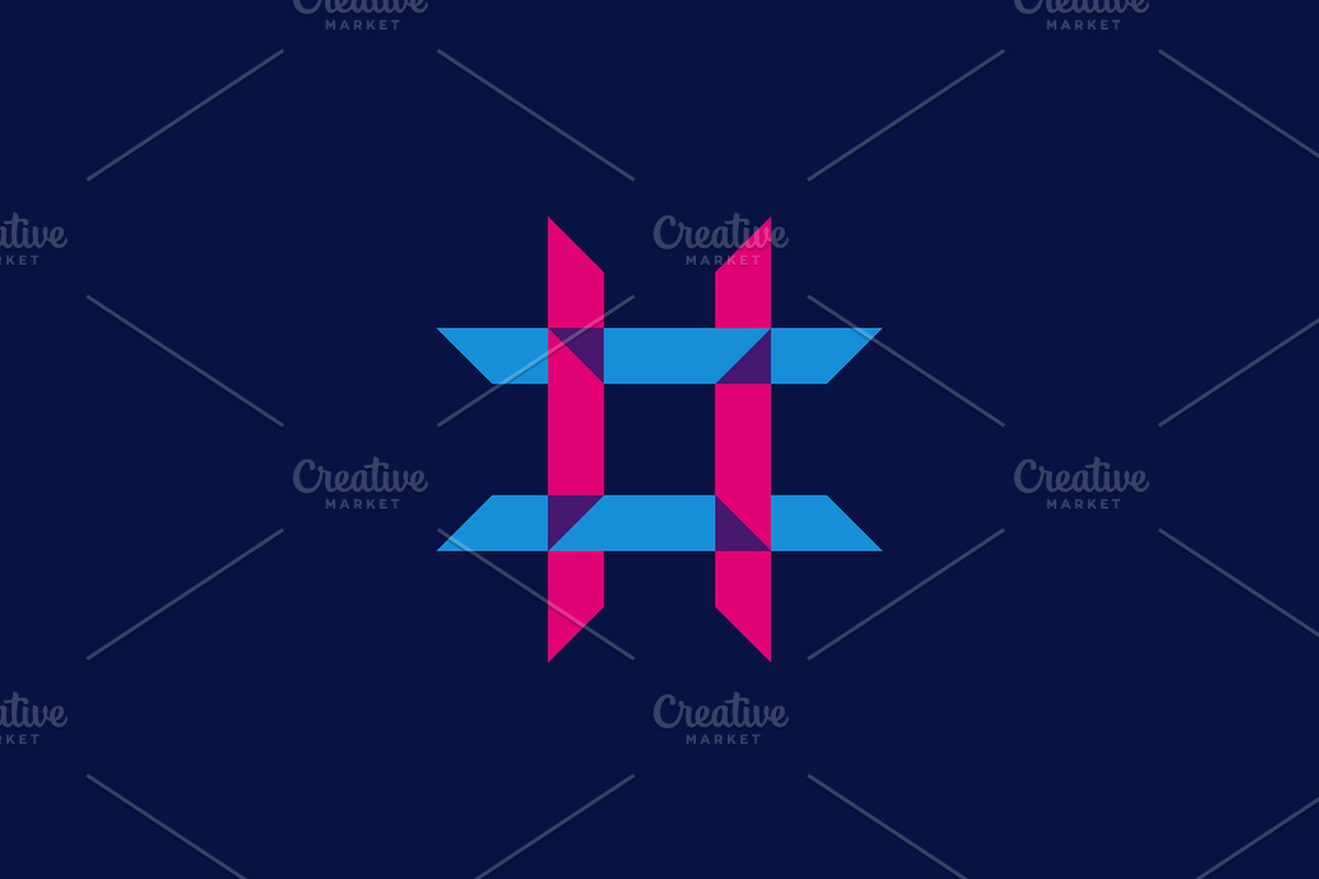 modern hashtag logo, a Branding & Logo Template by Rasagama Studio