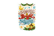 Merry and Bright Christmas Wall Art, a Background Graphic by LaseredNinja (Thumbnail 1 of 3)