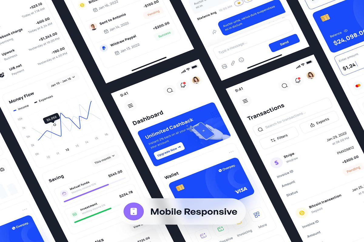 Overpay - Finance Dashboard UI Kit, an UI Kit Template by Creative Perspective (Photo 5 of 8)
