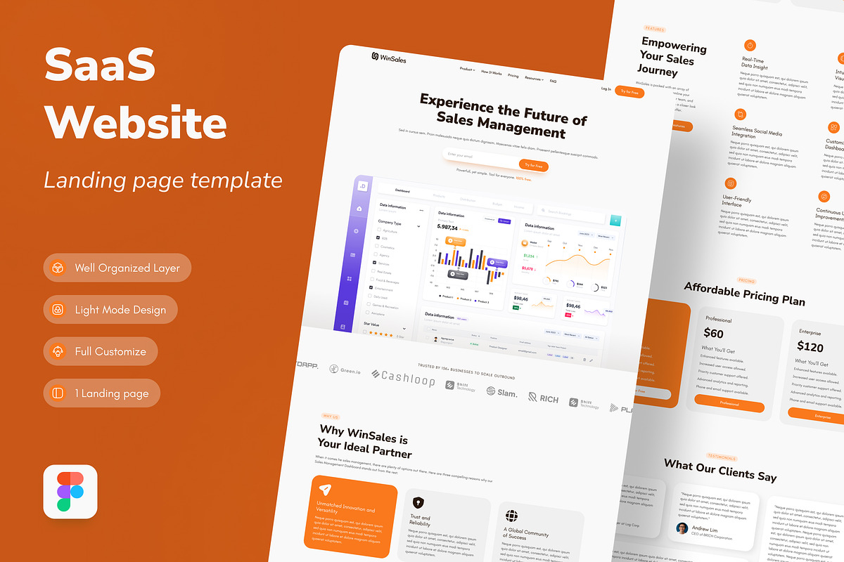 Sales Management Web Landing Page, a Landing Page Template by UICreative (Photo 1 of 4)