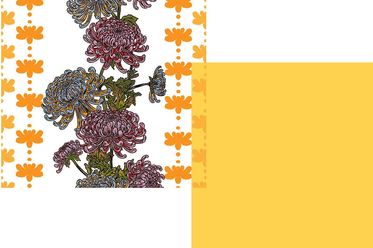 Chrysanthemum Floral Folk Motif, a Pattern Graphic by NayaChu (Photo 7 of 9)