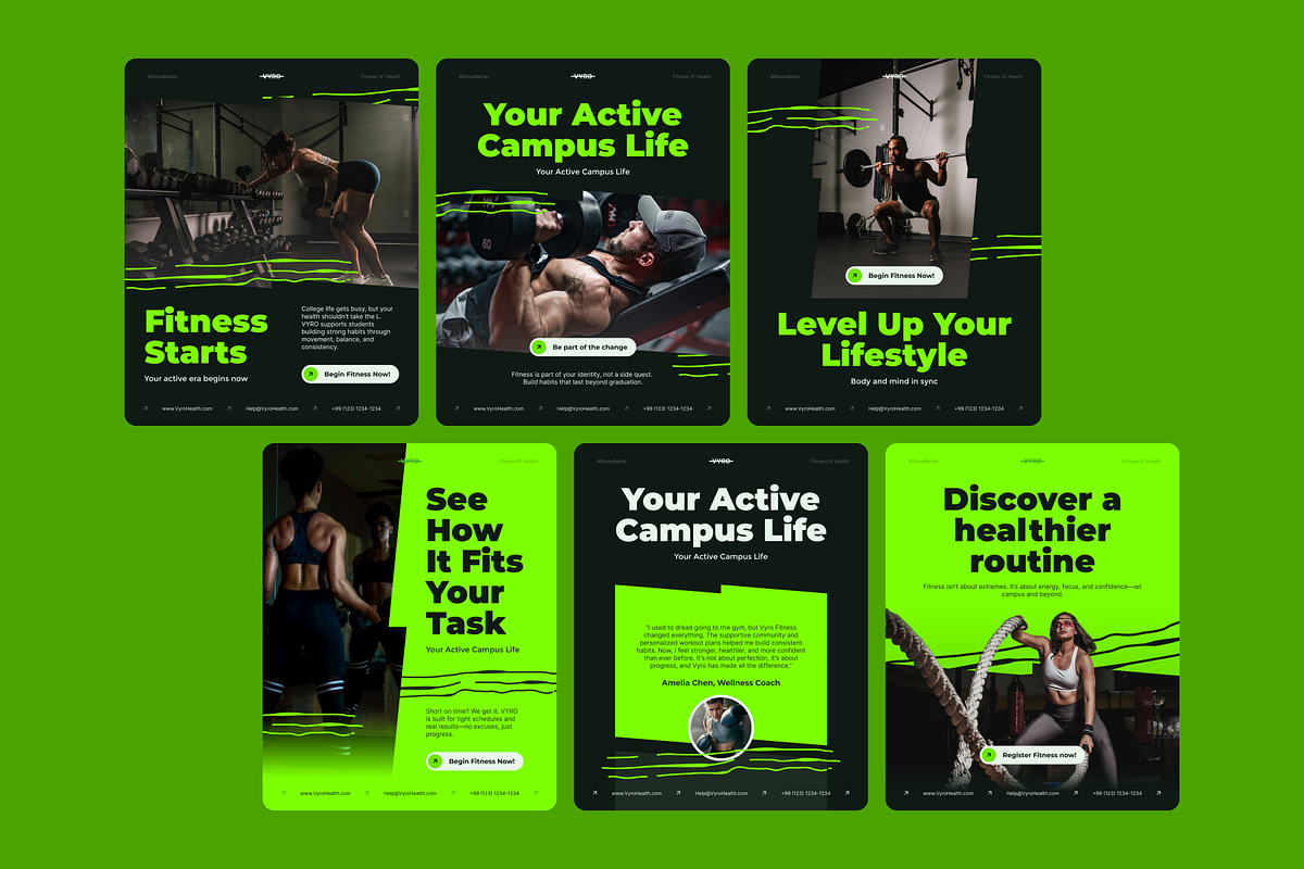 Vyro - Healthy Fitness Social Media, a Social Media Template by SLAB! Design (Photo 4 of 8)