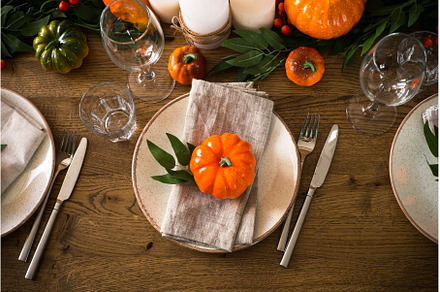 Autumn table setting with plate, a Food & Drink Photo by Nadia-nb