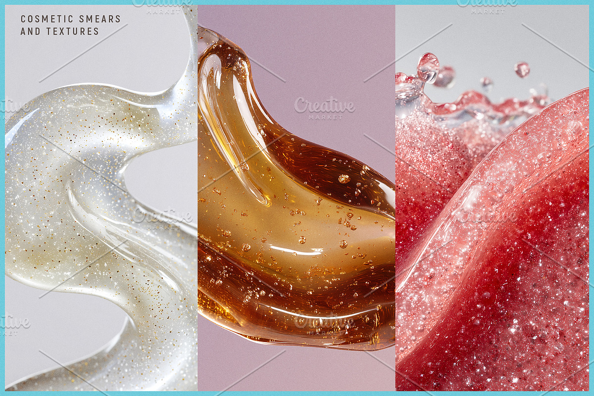 50 Skincare Gloss & Glow Textures, a Beauty & Fashion Photo by BOLD.Graphic (Photo 2 of 9)