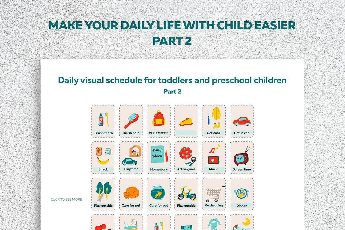96 daily routine kids schedule cards, a Card Template by ann_etc (Photo 5 of 6)