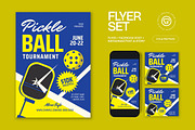 Green Pickle Ball Flyer Set, a Flyer Template by graphicook (Thumbnail 1 of 6)