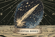 Vintage celestial in engraving style, a Decorative Illustration by Chikovnaya (Thumbnail 9 of 16)