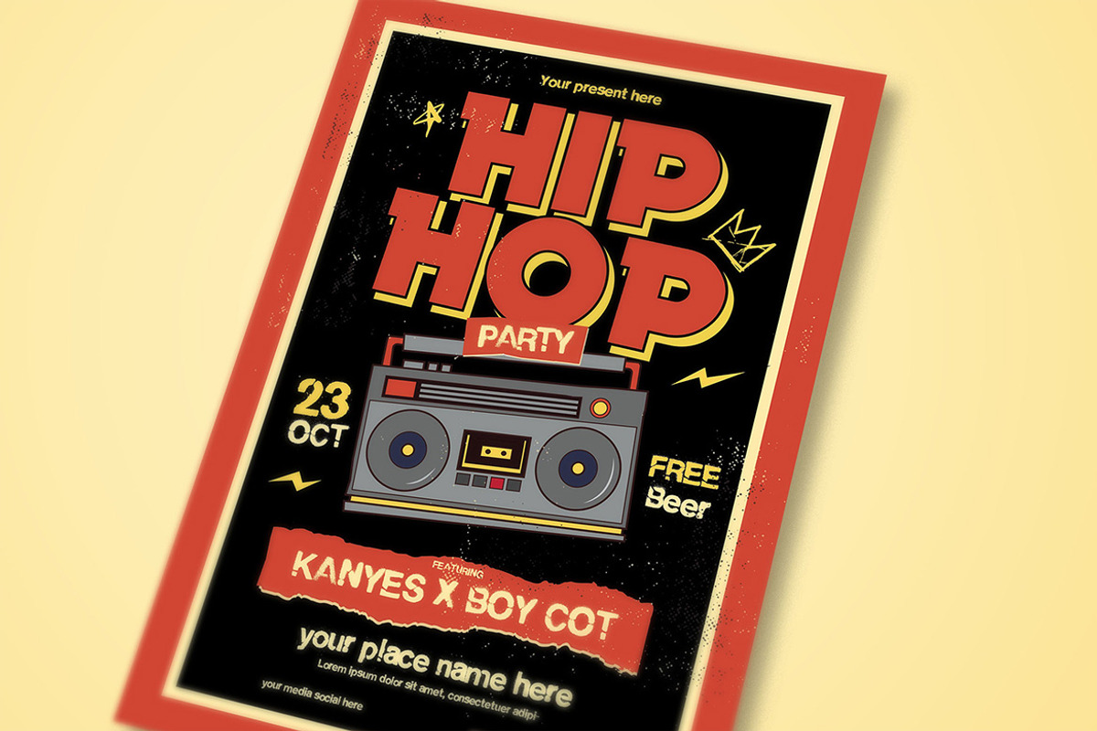 Hip Hop Party Flyer, a Flyer Template by megarez (Photo 2 of 3)