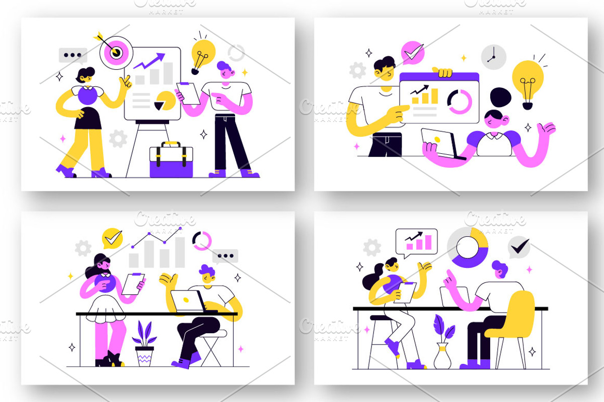 10 Business Management Illustration, a Person Illustration by denayunebgt (Photo 2 of 4)
