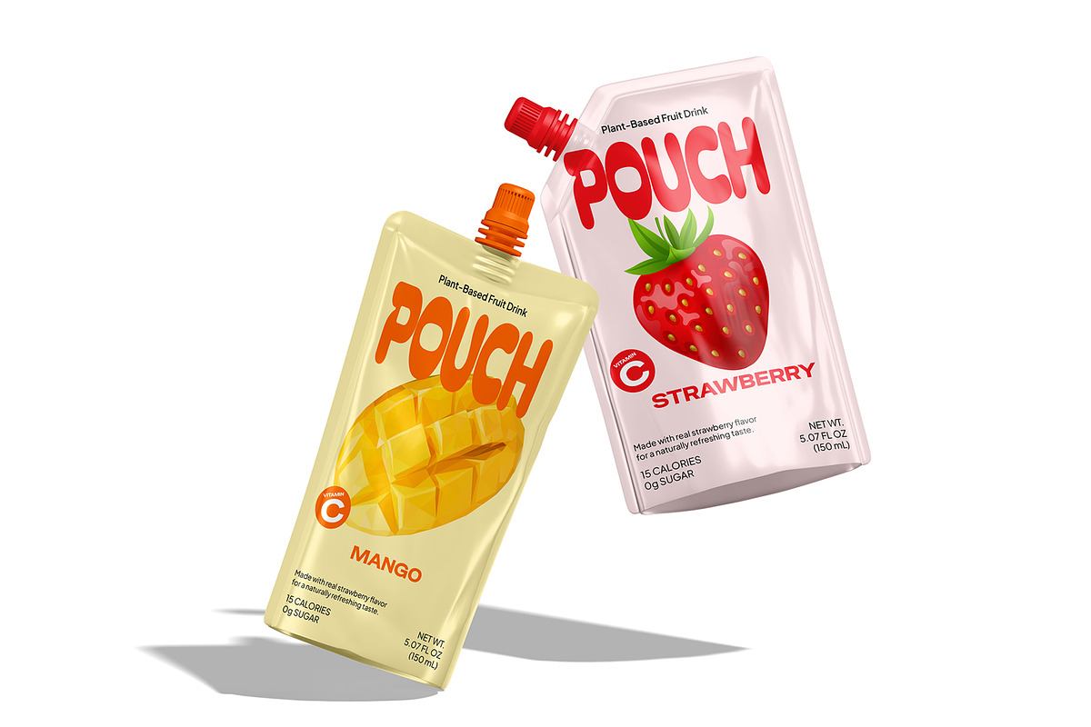 Stand-Up Beverage Pouch Mockup, a Packaging Mockup by Permadi Creative (Photo 2 of 5)