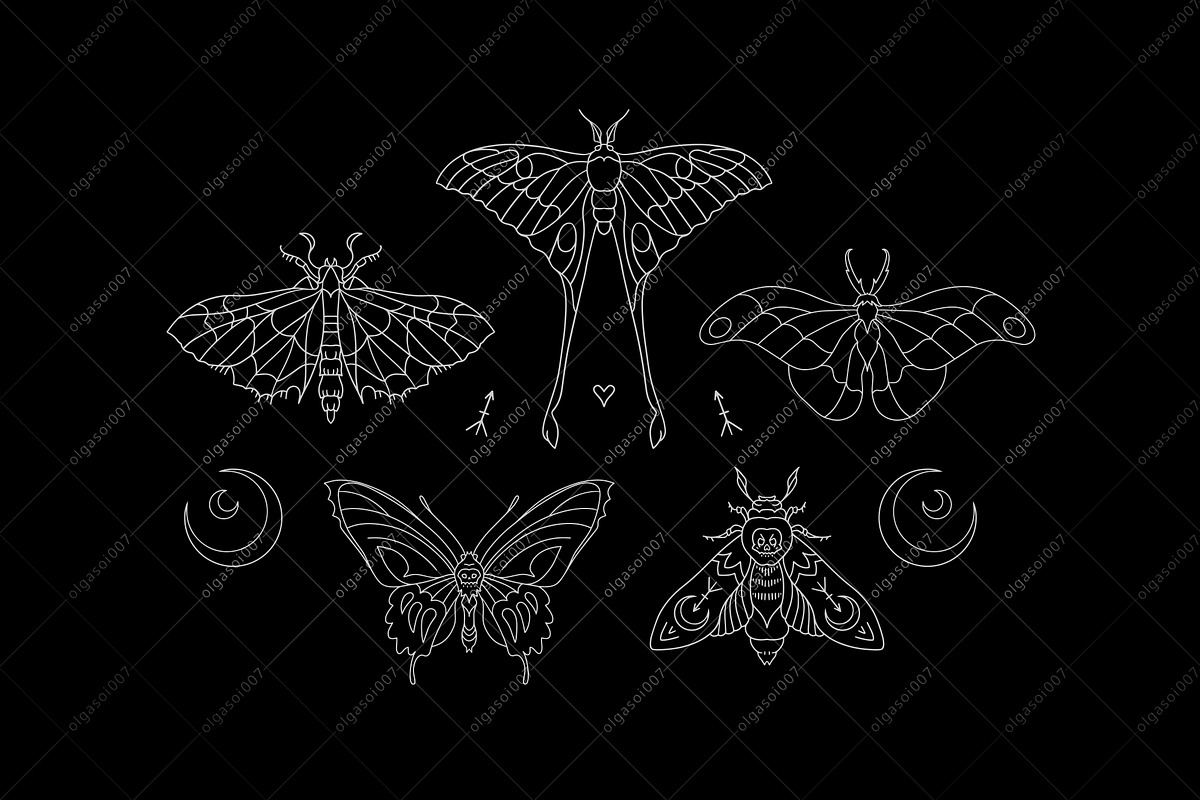 Halloween moths, a Decorative Illustration by OlgaSoi007 (Photo 3 of 7)