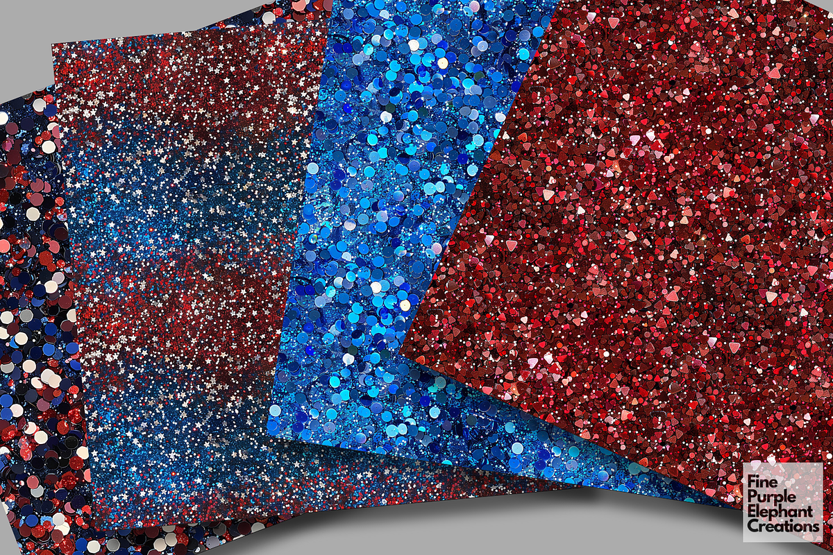 4th of July Glitter Red White Blue, a Pattern Graphic by Fine Purple Elephant (Photo 3 of 5)