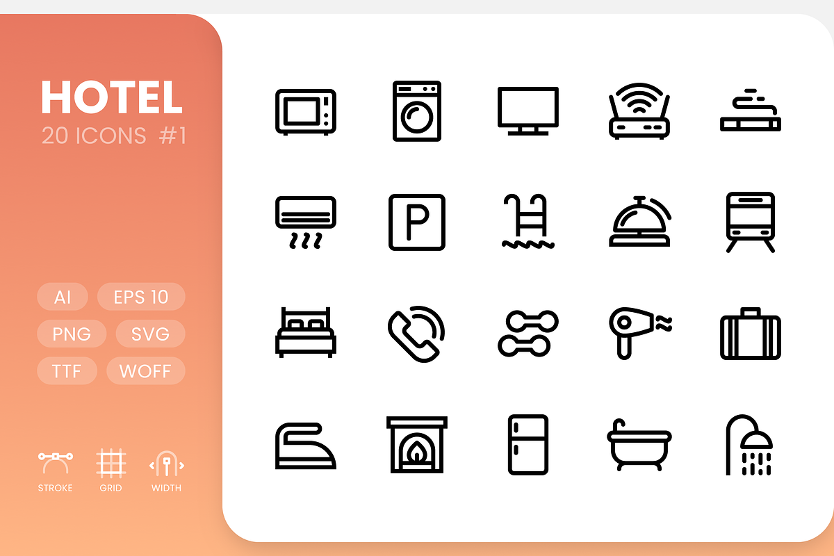Hotel - Line Icons, an Icon by RudenkoArts (Photo 1 of 4)