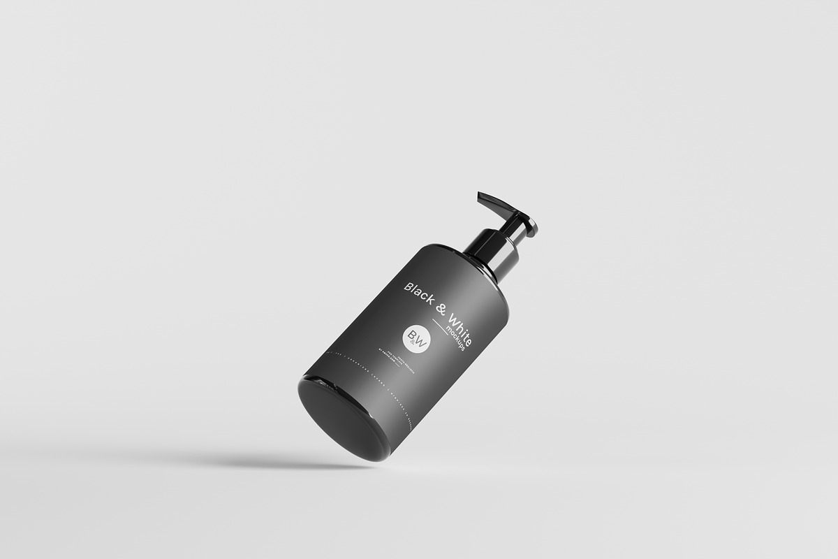 Black & White Mockups - Pump Bottles, a Packaging Mockup by pmvch (Photo 124 of 160)