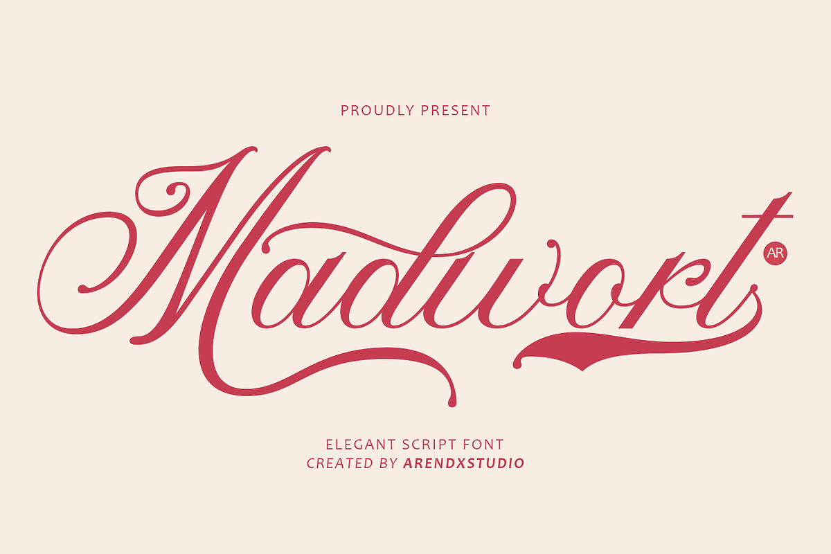Madwort - Elegant Script Font, a Script Font by Arendxstudio (Photo 1 of 12)