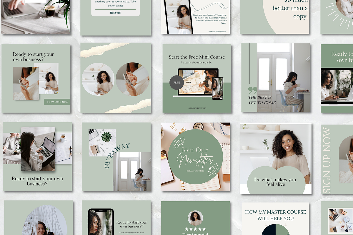 Green Course Creator Instagram Posts, a Social Media Template by Social Assumptions (Photo 7 of 7)