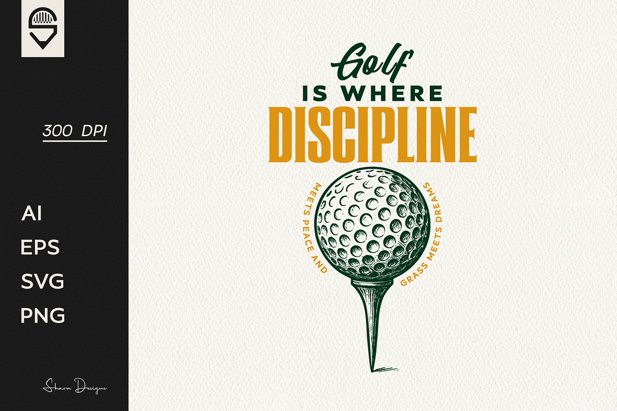 Vintage Golf Lover T-Shirt Design, a Sport Illustration by shaondesigns (Photo 1 of 6)