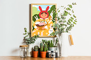 Cute Happy Easter card designs set, a Seasonal Illustration by Good Studio (Thumbnail 5 of 5)