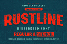 Rustline a Distressed Font