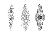 Floral tattoo stamps for procreate, a Brush Add-On by aivos (Thumbnail 9 of 9)