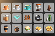 3D Coffee Shop Icons, a Food & Drink 3D Model by Flat Icons (Thumbnail 8 of 8)
