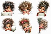 Whimsical Girl Peeking Clipart, an Illustration by Libby Wishes (Thumbnail 6 of 7)